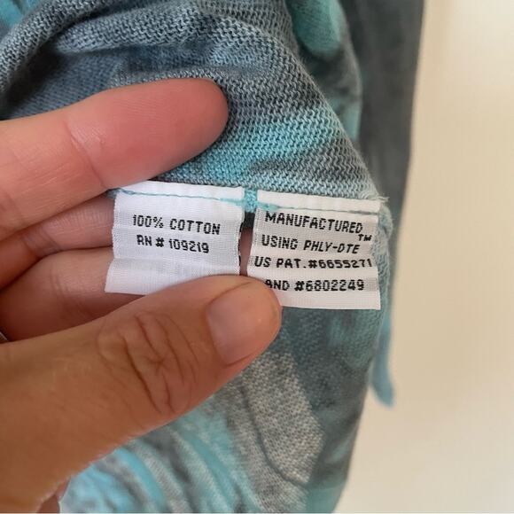 Ma+ch Marika Charles Blue Gray Tie Dye Cotton V- Neck Cardigan Sweater 2 / M - Picture 6 of 6